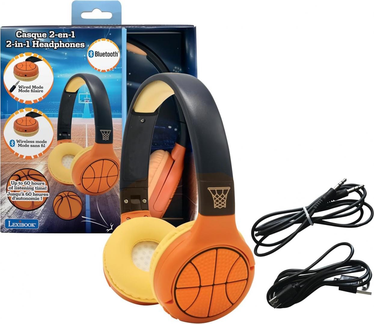 Lexibook Jucării Casti Wireless Lexibook HPBT010BA | Pliabile, Bluetooth, Tema Baschet