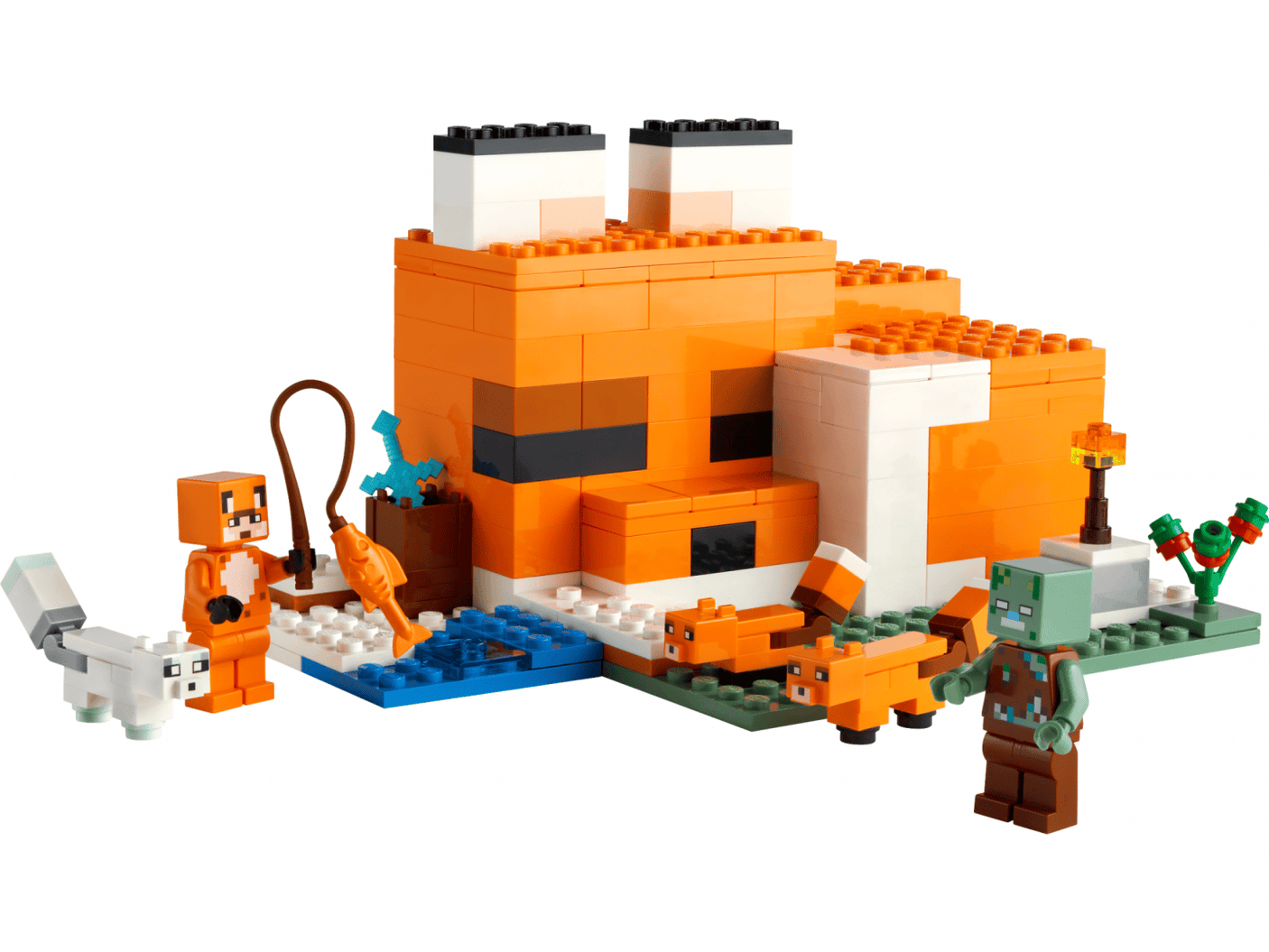 Lego Jucării Set Constructie LEGO Minecraft 21178 | Vizuina Vulpilor, 193 Piese, 8+