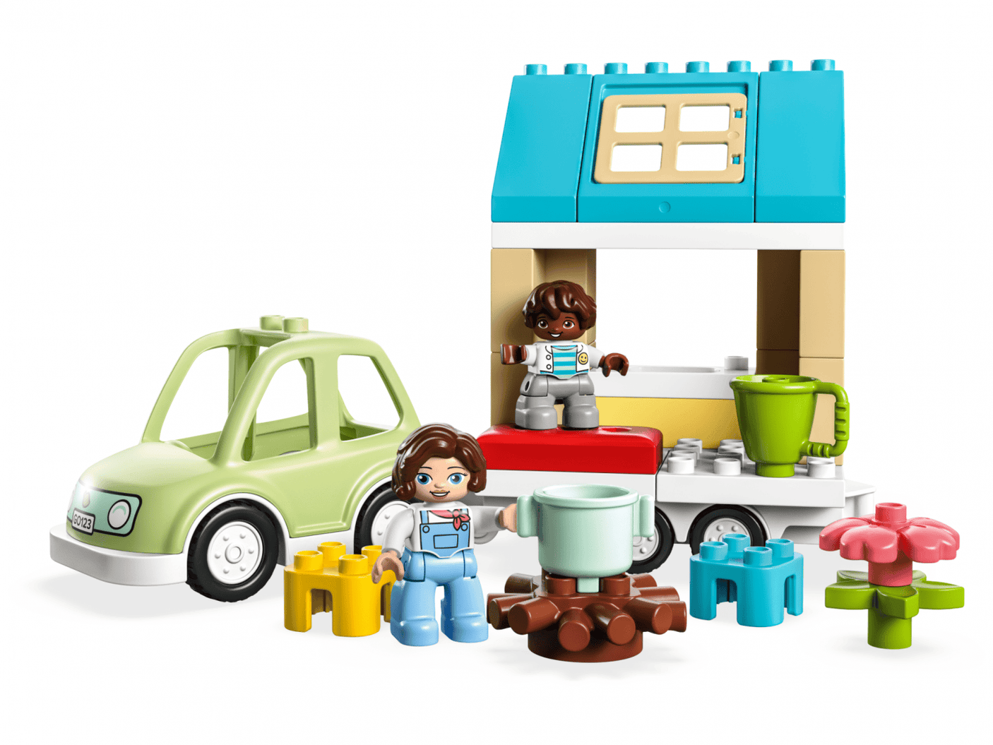 Lego Jucării Set Constructie LEGO DUPLO 10986 | Casa de Familie pe Roti, Camping, Cadou