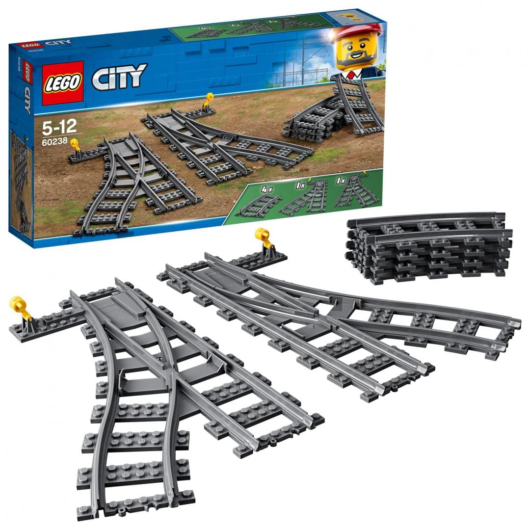 Lego Jucării Set Constructie LEGO City 60238 | Macazuri, Tren, Accesorii Cale Ferata