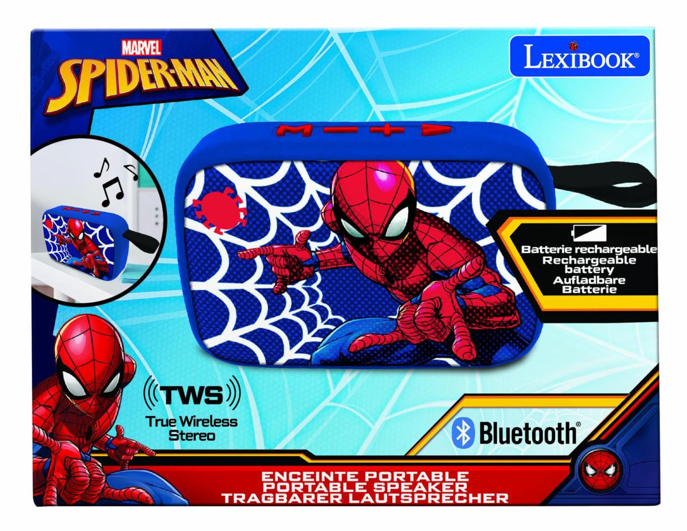 Lexibook Jucării Boxa Portabila Lexibook BT018SP | Spider-man, Bluetooth, Copii