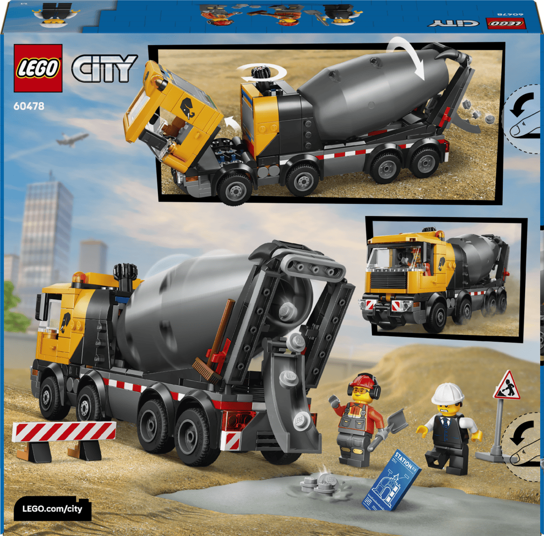 Lego Jucării Set Constructie LEGO City 60478 | Autobetoniera, Vehicul Constructii, Cadou