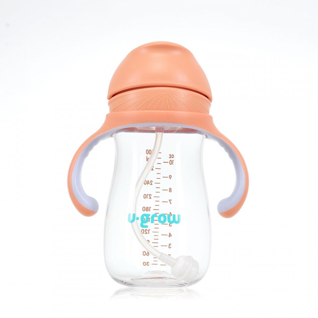 U-Grow Alimentație bebe Cana cu Pai U-Grow UG-895OG | Tritan, 300ml, Orange
