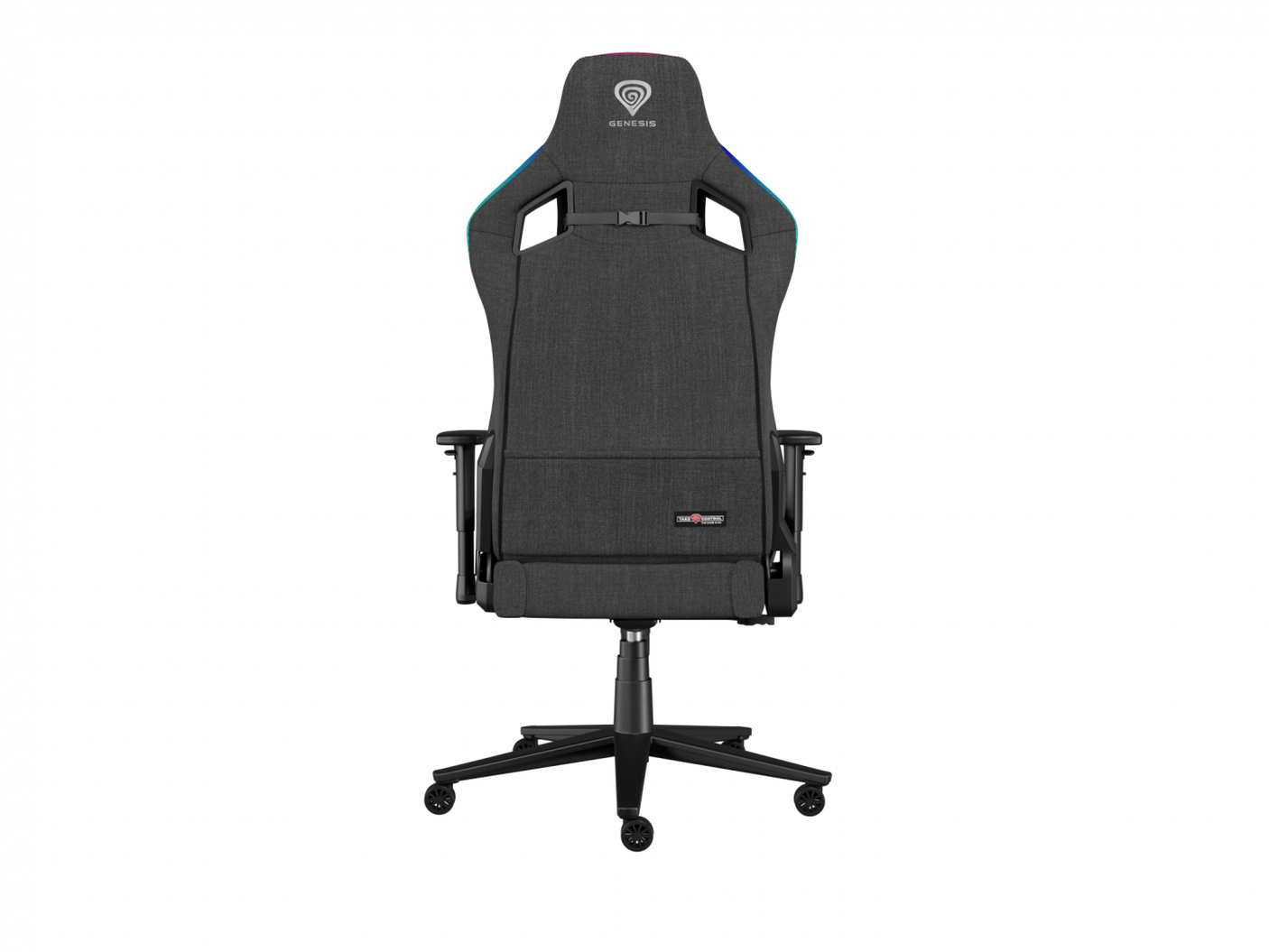 Scaun gaming Genesis TRIT 660, material textil, iluminare RGB, suporta pana la 150 kg, inaltime reglabila, spatar ajustabil, gri