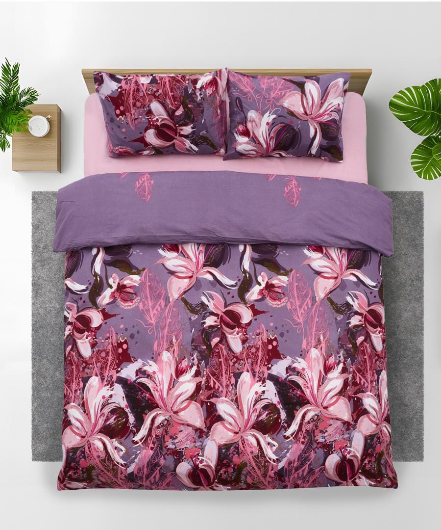 Heinner Lenjerie de pat Lenjerie Pat Heinner HR-KGBED-132-MGN | Kingsize, Bumbac, 132 TC, Magnolia