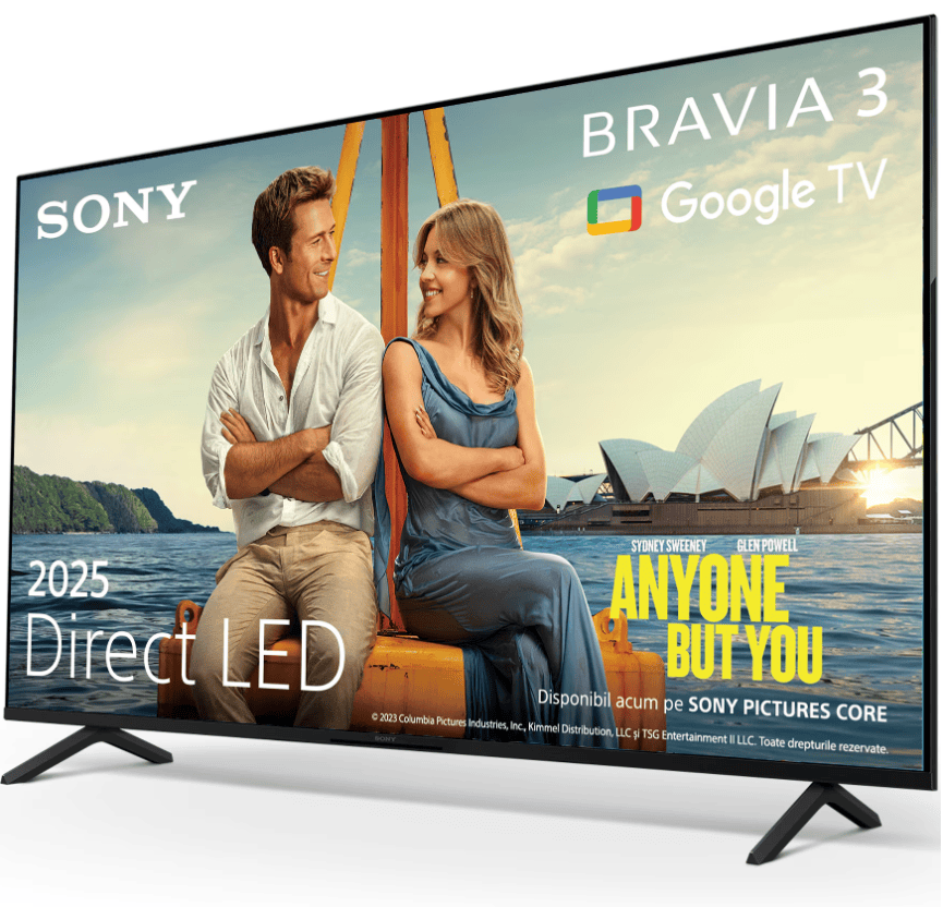 Sony Televizor Sony BRAVIA 3 LED 43S35, 108 cm, Smart Google TV, 4K Ultra HD, Clasa E