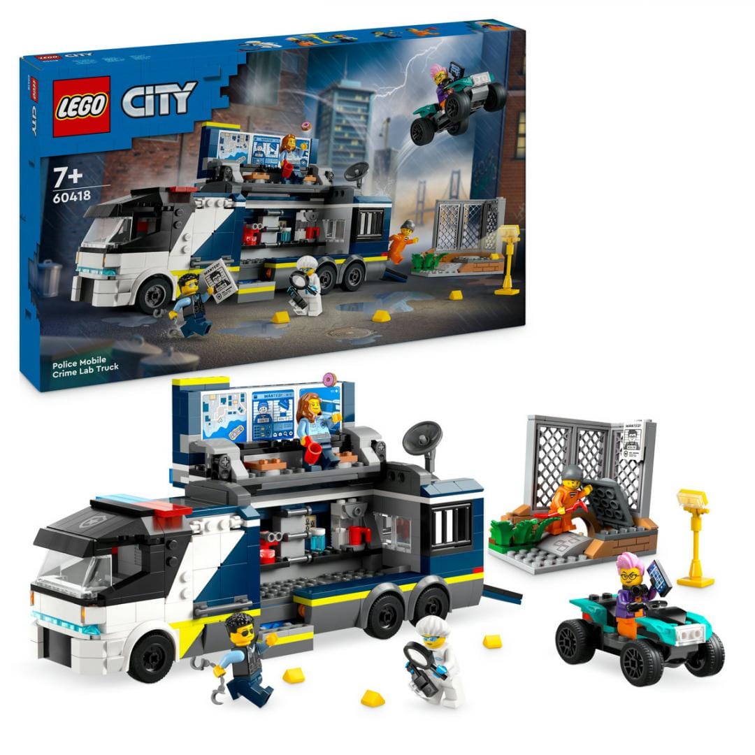 Lego Jucării Set Constructie LEGO City 60418 | Laborator Mobil Criminalistica, 370 Piese, 6+