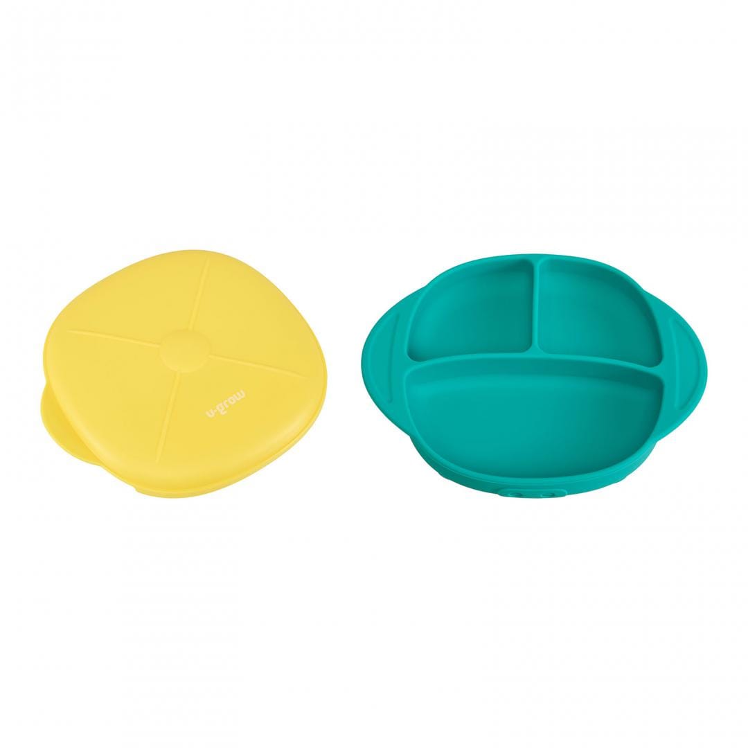 U-Grow Alimentație bebe Farfurie Silicon U-Grow UG-239YE | Cu Capac, Galbena