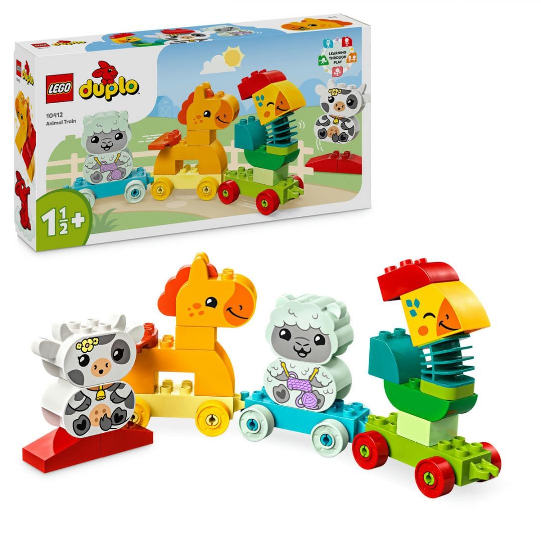 Lego Jucării Set Constructie LEGO Duplo 10412 | Tren cu Animale, Educativ, Cadou