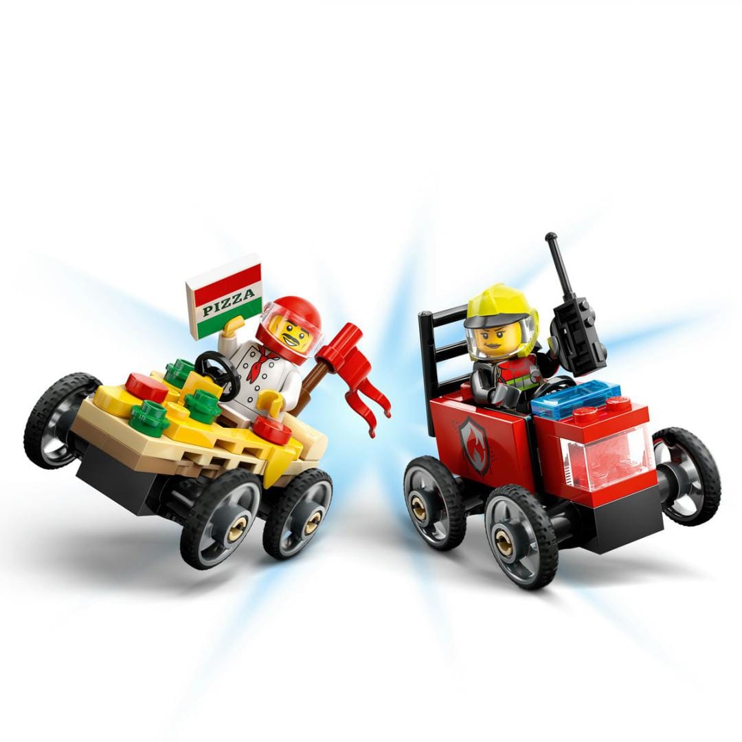 Lego Jucării Set Constructie LEGO City 60458 | Furgoneta Pizz Vs. Camion Pompieri