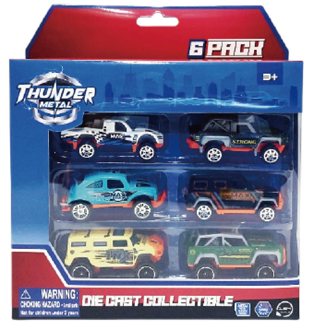 Cevodle Jucării Macheta Die Cast Cevodle CEV64003-0001MIX | Set 6 Camionete, Scara 1/64, 7.5cm