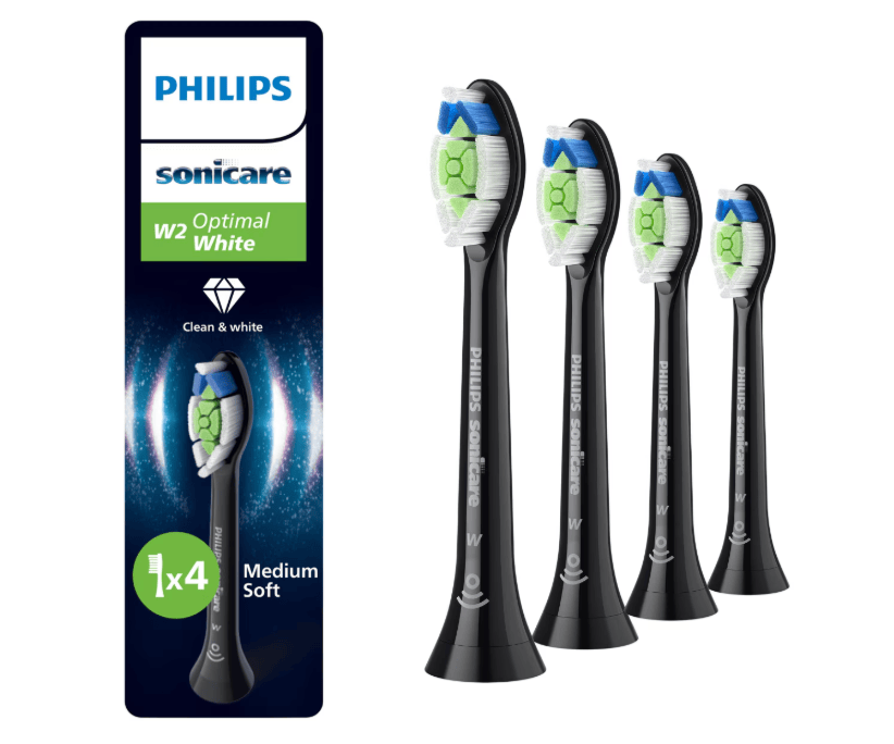 Philips Perie Capete Periere Philips Sonicare HX6064/88 | Optimal White, 4 buc, BrushSync, Negru
