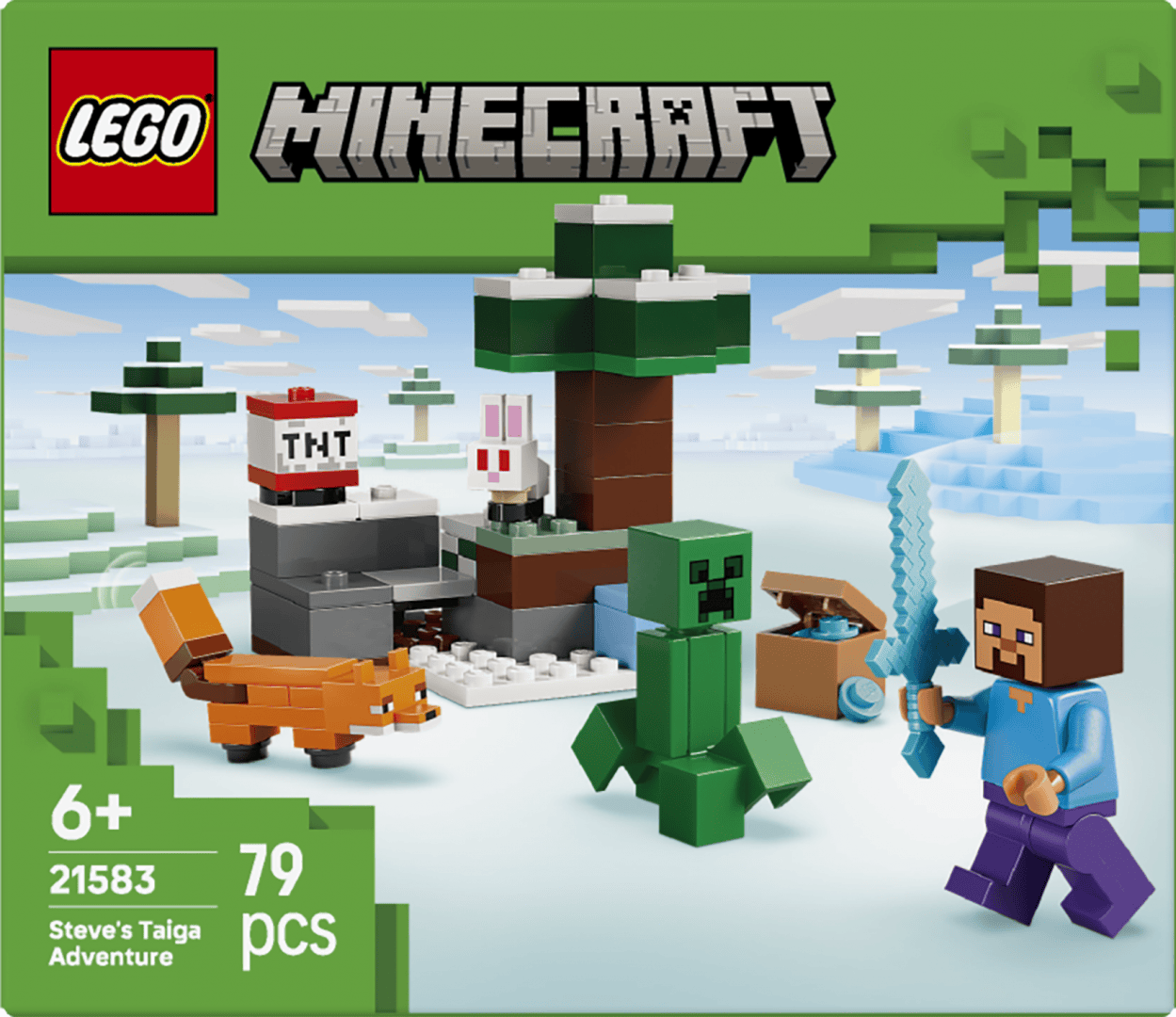 Lego Jucării Set Constructie LEGO Minecraft 21583 | Aventura din Taiga a lui Steve, 72 Piese, 7+