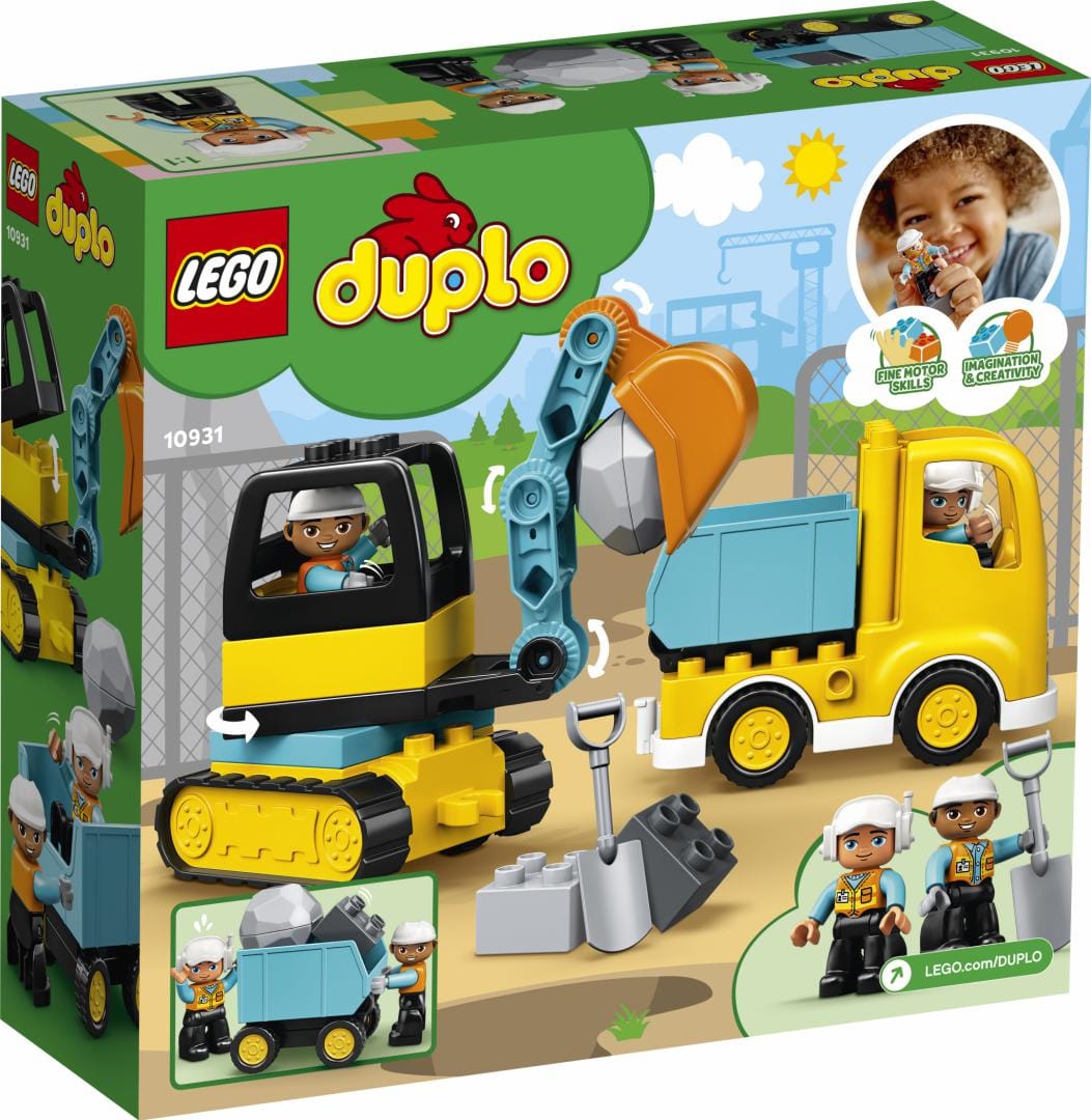 Lego Jucării Set Constructie LEGO Duplo 10931 | Camion si Excavator pe Senile, Cadou