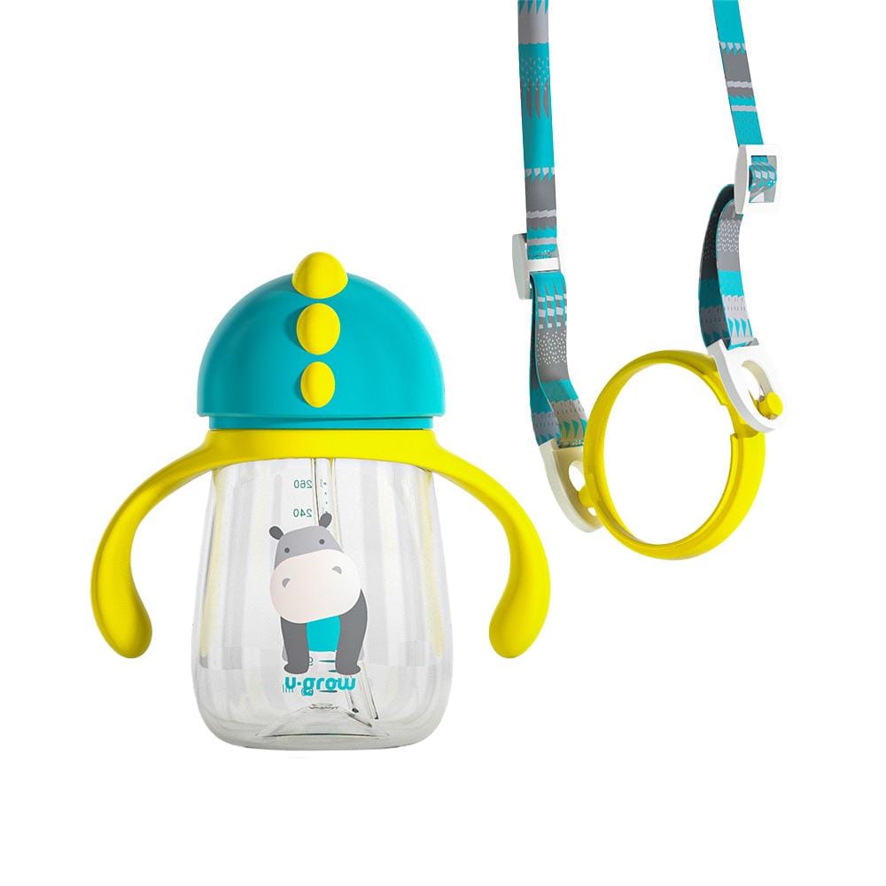 U-Grow Alimentație bebe Cana Bebe U-Grow UG-3IN1-BL | 260ml, Tritan, 3 Accesorii, Tetina, Cioc, Pai, Albastru
