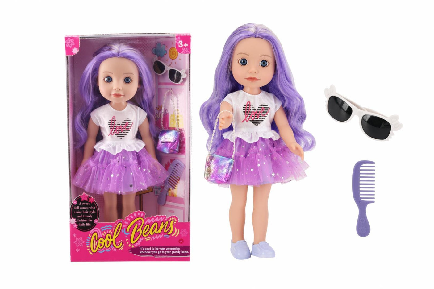 MomKi Jucării Papusa Fashion MomKi MOMKI683771 | Cu Accesorii, Mov, Cadou