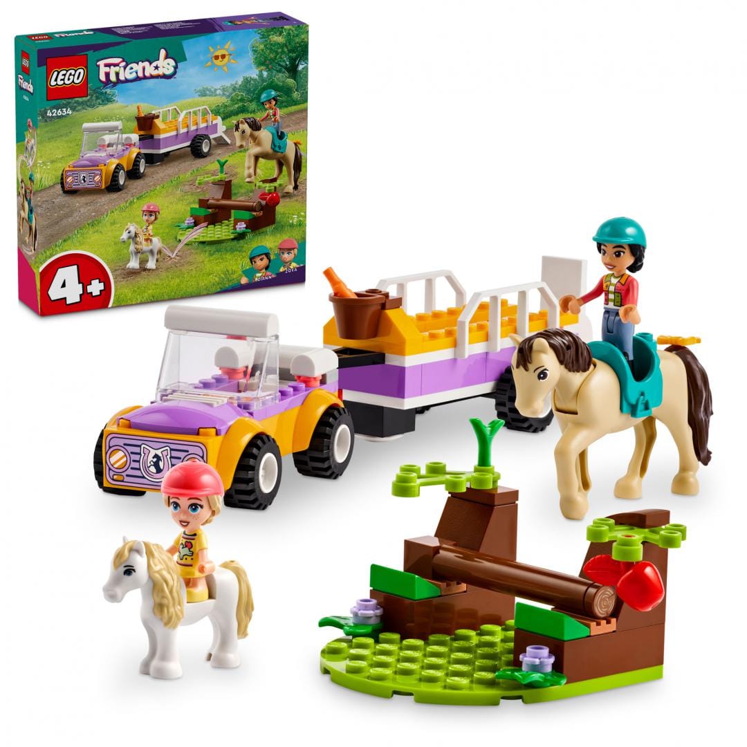 Lego Jucării Set Constructie LEGO 42634 | Remorca cu Ponei si Cal, Cadou