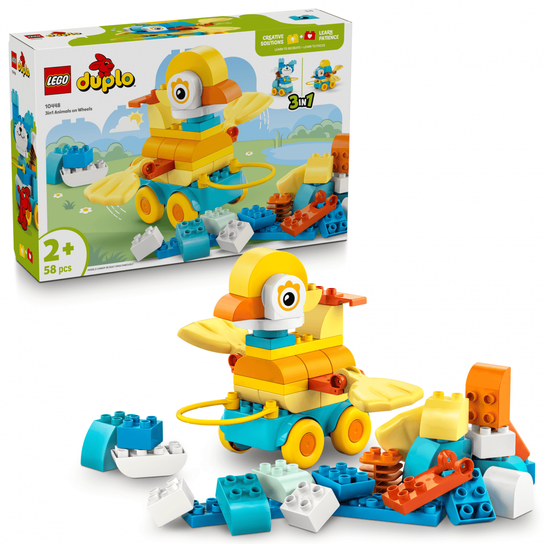 Lego Jucării Set Constructie LEGO 10448 | Animale pe Roti, 3 in 1, Cadou