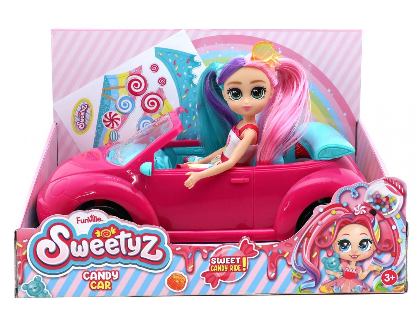 Sweetyz Jucării Jucarie Sweetyz SYZ81076 | Masina Decapotabila si Papusa, Set Interactiv