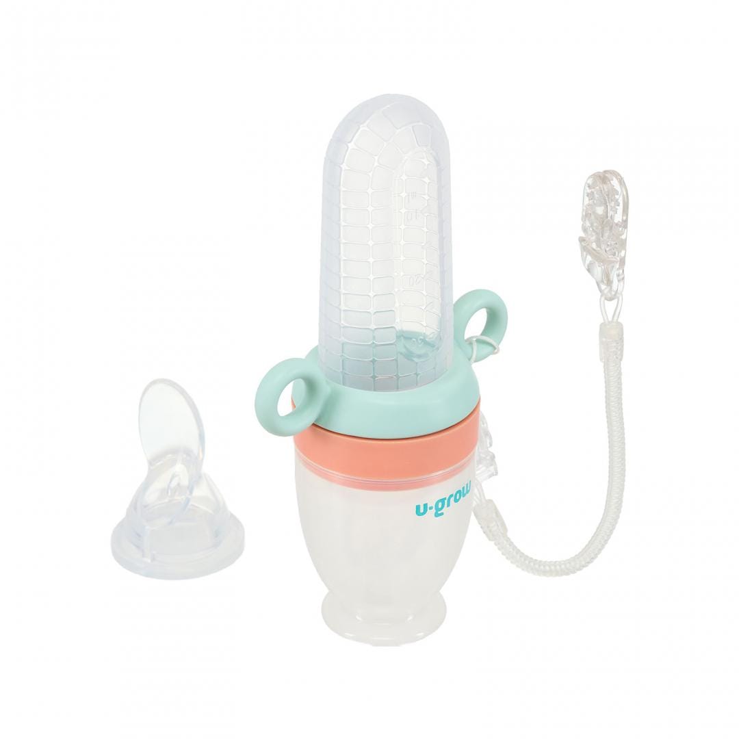 U-Grow Puericultură Dispozitiv Hranire Bebelusi U-Grow UG-236 | 2 Tetine, Suzeta Fructe, Lingurita