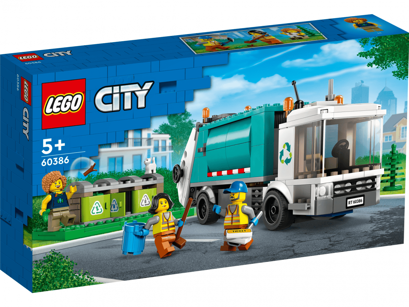 Lego Jucării Set Constructie LEGO City 60386 | Camion de Reciclare, 261 Piese, Cadou