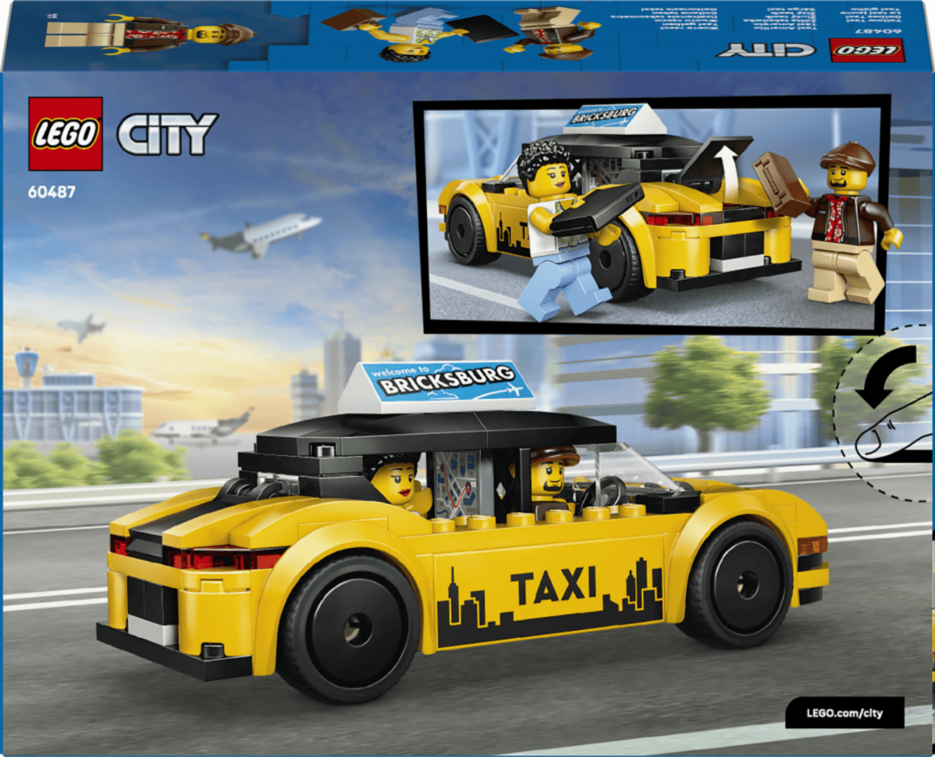 Lego Jucării Set Constructie LEGO City 60487 | Taxi Galben, Vehicul, Cadou