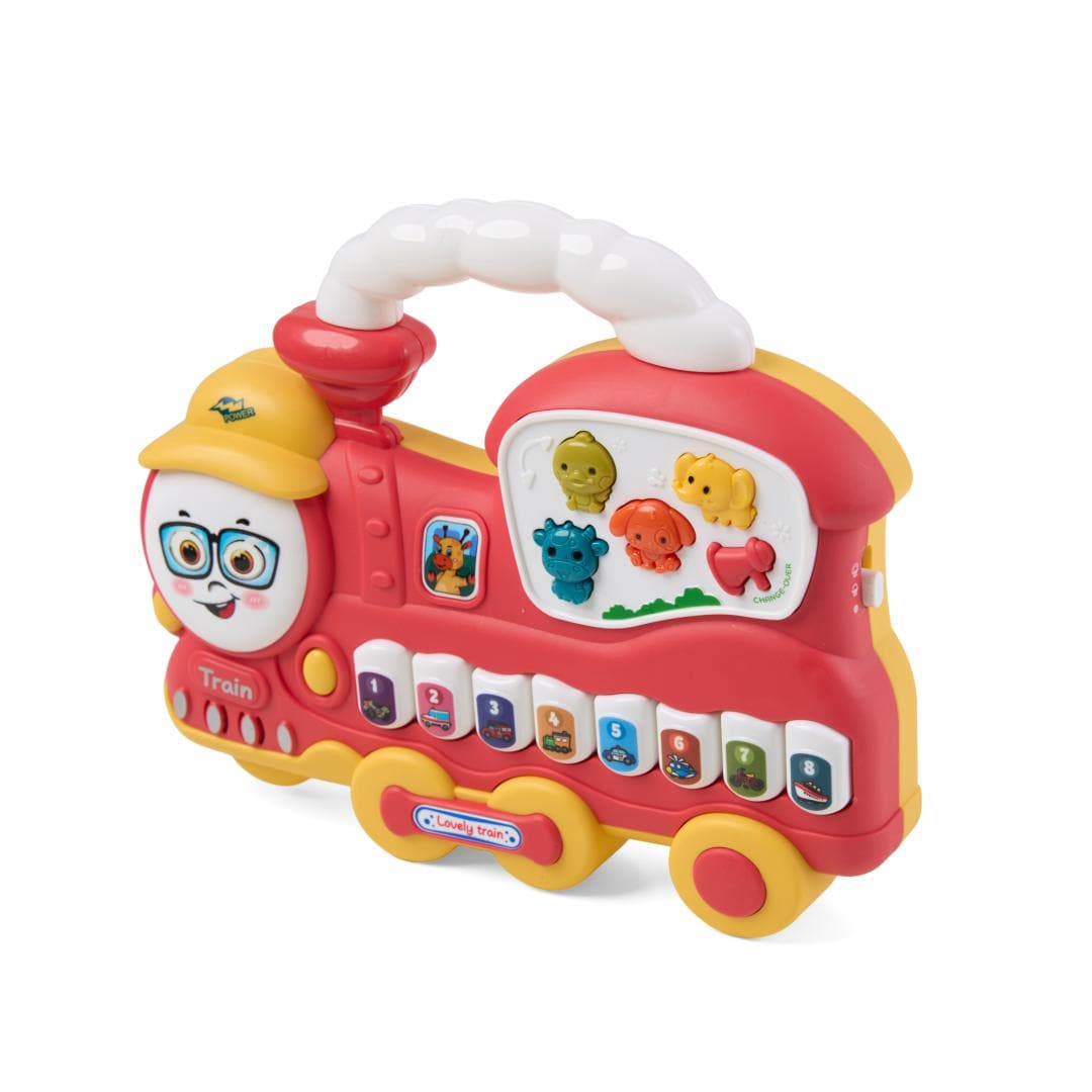 MomKi Jucării Jucarie MomKi MOMKI855-112R | Trenulet cu Lumini si Sunete, Rosu