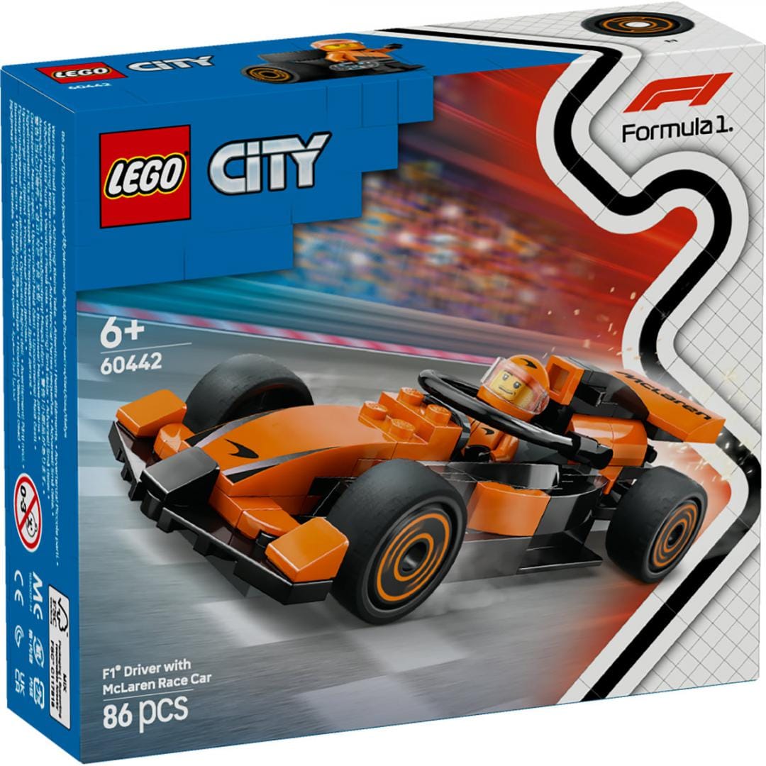 Lego Jucării Set Constructie LEGO City 60442 | Pilot F1, Masina McLaren, Cadou