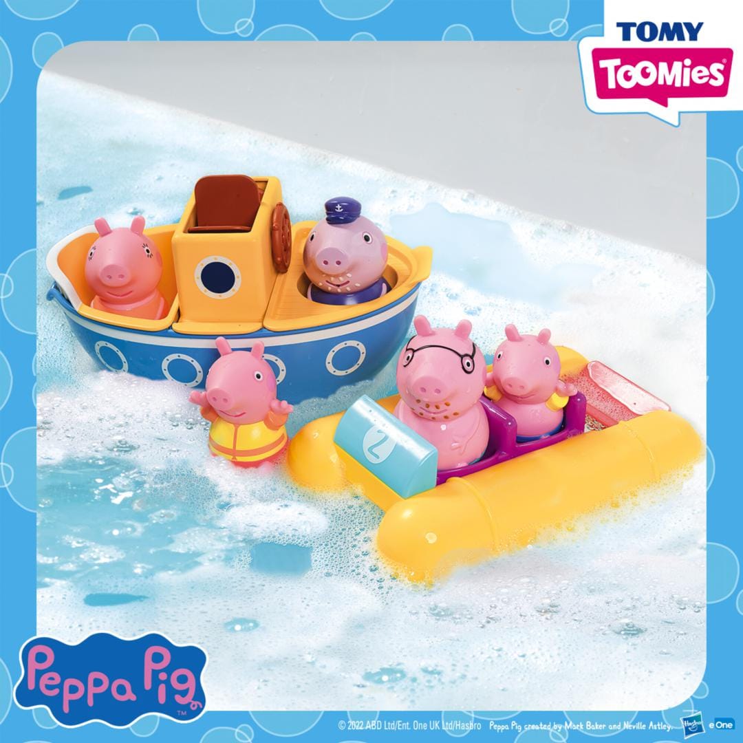 Tomy Jucării Jucarie de Baie Tomy T73453 | Barca, Familia Peppa Pig, Interactiva