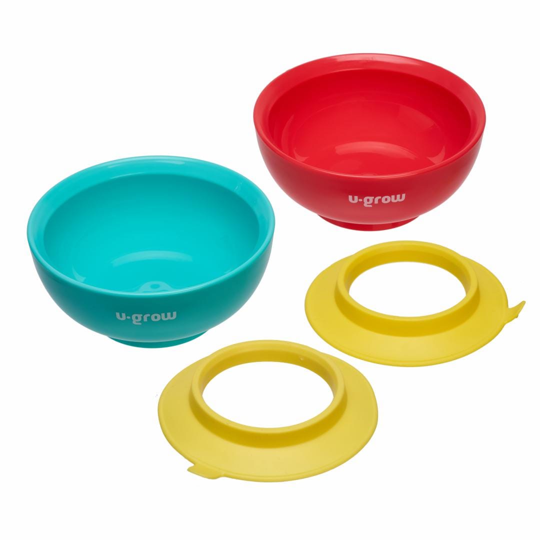 U-Grow Alimentație bebe Set 2 Boluri cu Ventuza U-Grow UG-BOL2X340 | 340ml, Silicon, Antialunecare