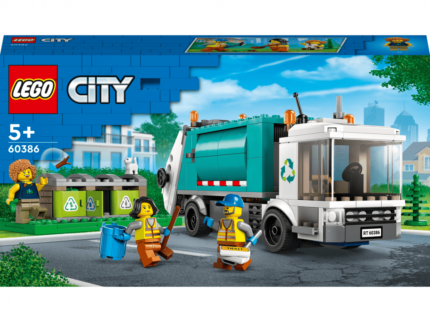 Lego Jucării Set Constructie LEGO City 60386 | Camion de Reciclare, 261 Piese, Cadou