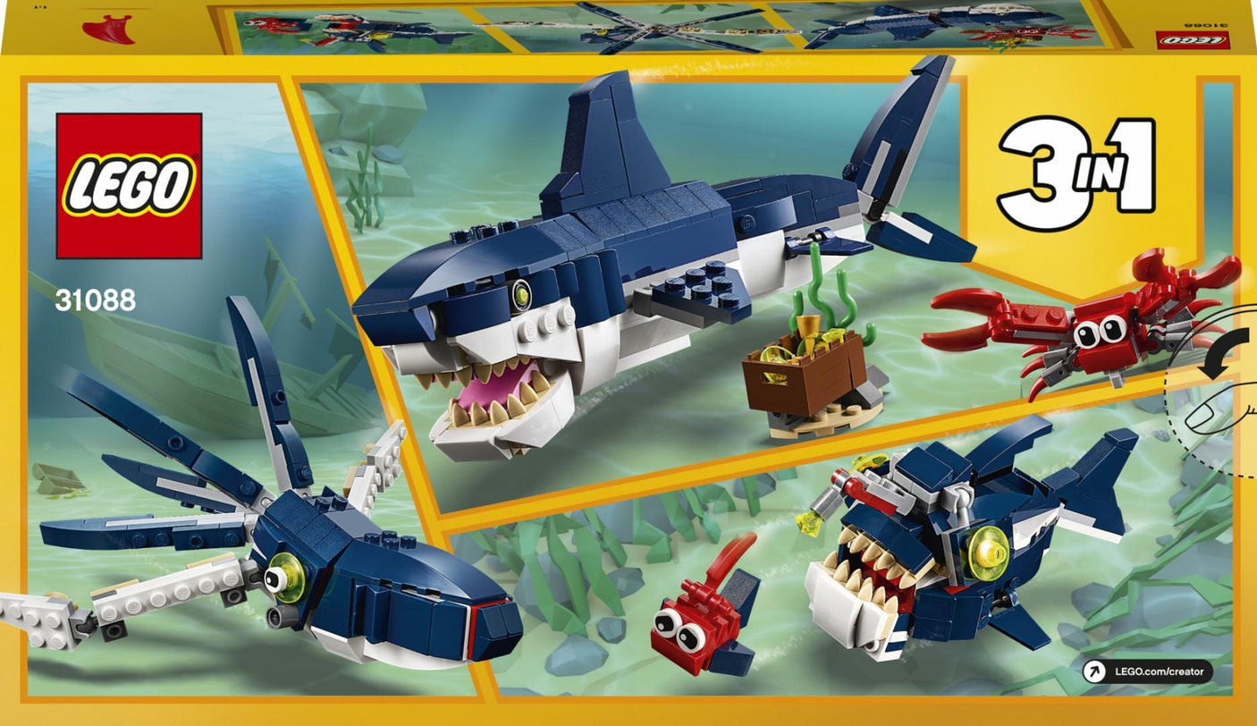 Lego Jucării Set Constructie LEGO Creator 31088 | Creaturi Marine din Adancuri, 3-in-1