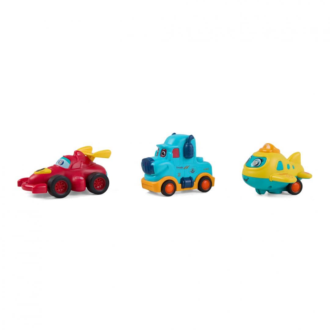 MomKi Jucării Set Jucarii MomKi MOMKI899-17EABS | 3 Vehicule cu Inertie, Camion, Masina Curse, Avion