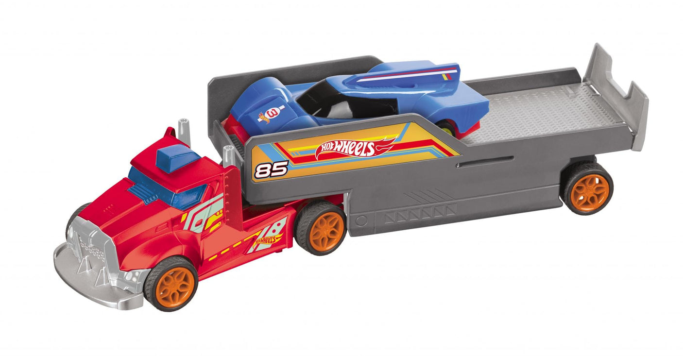 Mondo Jucării Jucarie Mondo Hot Wheels MDHW63681 | Camion cu Remorca, Telecomanda, Masinuta Inclusa