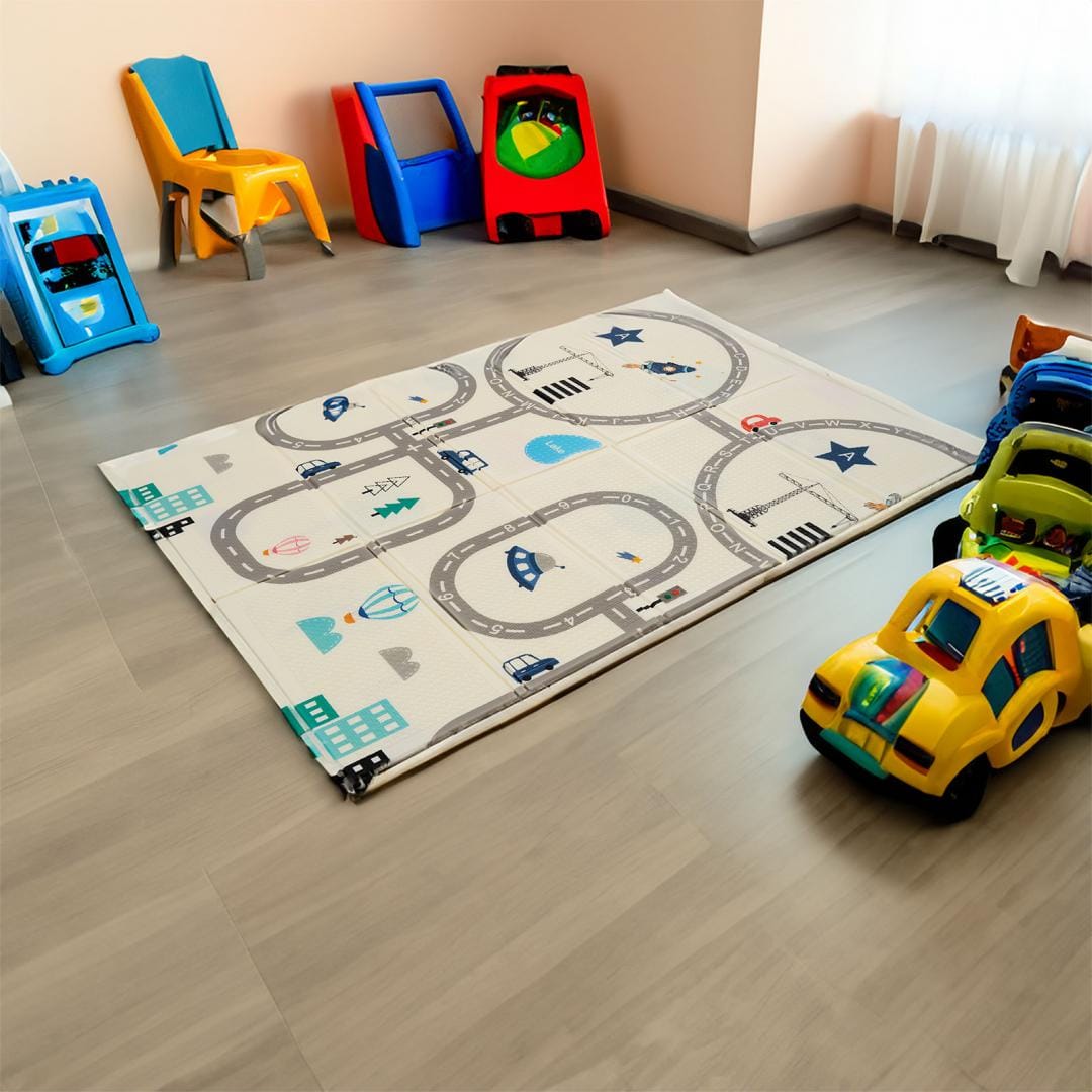 U-Grow Îngrijire bebe Covor de Joaca U-Grow UG-F10120-1 | 120x180cm, Spuma, 2 Fete, Pliabil, Circuit