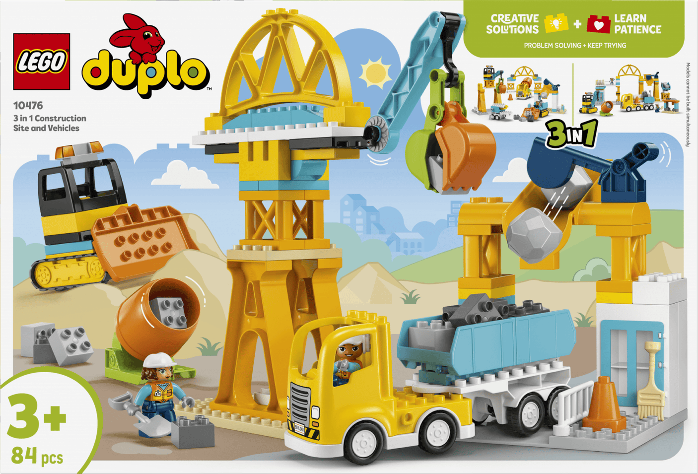 Lego Jucării Set Constructie LEGO DUPLO 10476 | Santier si Vehicule, Camion, Excavator, Cadou