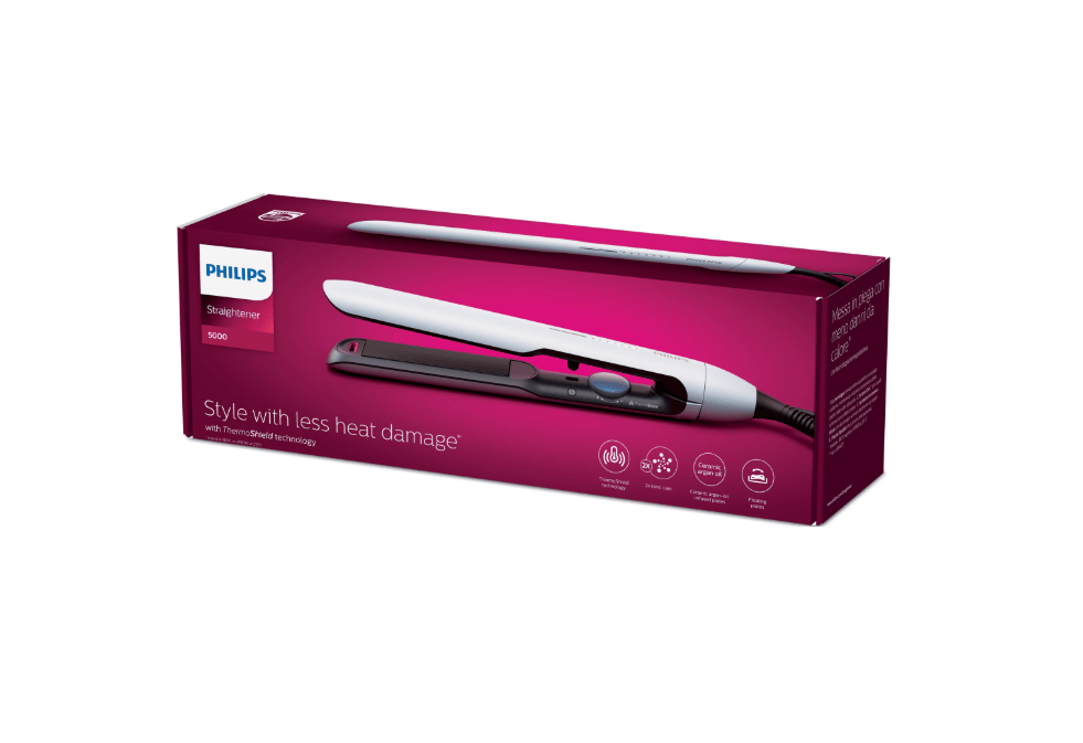 Philips Placa de par Placa de par Philips BHS520/00 | 230°C, 12 setari, ThermoShield, Placi ulei argan, Husa