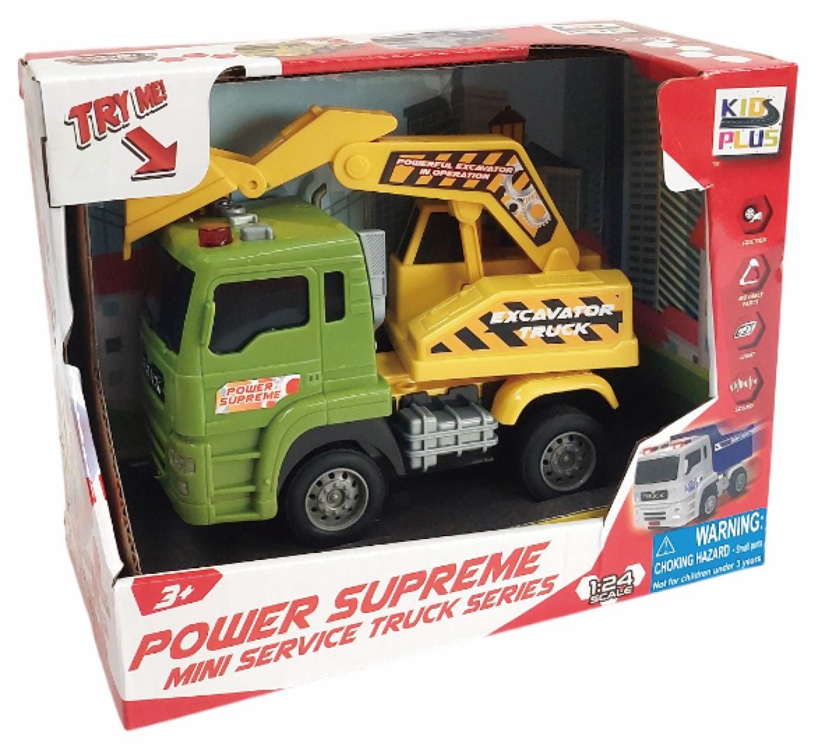 Cevodle Jucării Jucarie Cevodle CEV24550-3002VER | Excavator, Lumini si Sunete, Frictiune, 1/24, 15cm
