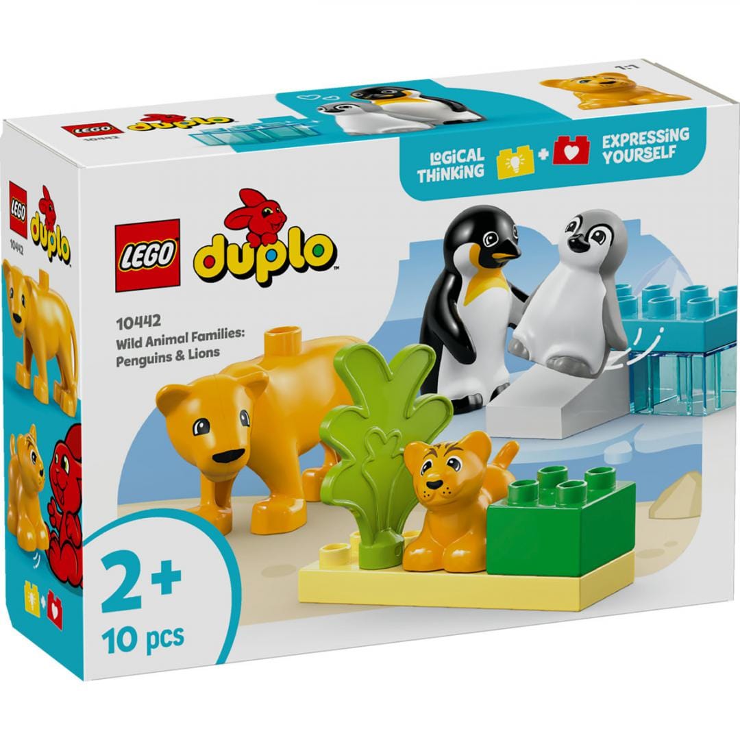 Lego Jucării Set Constructie LEGO 10442 | Animale Salbatice, Pinguini si Lei, Duplo