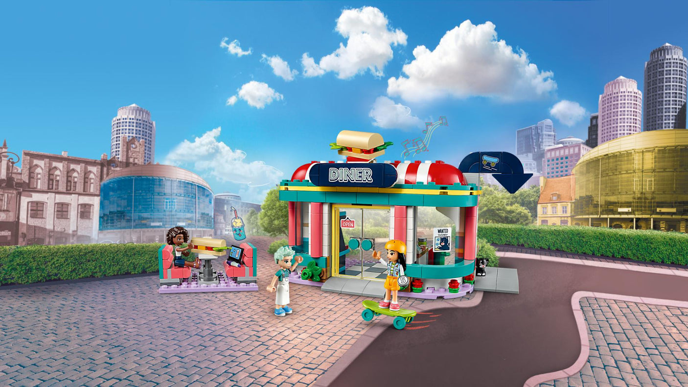 Lego Jucării Set Constructie LEGO Friends 41728 | Restaurant Centrul Orasului Heartlake, 533 Piese, 6+
