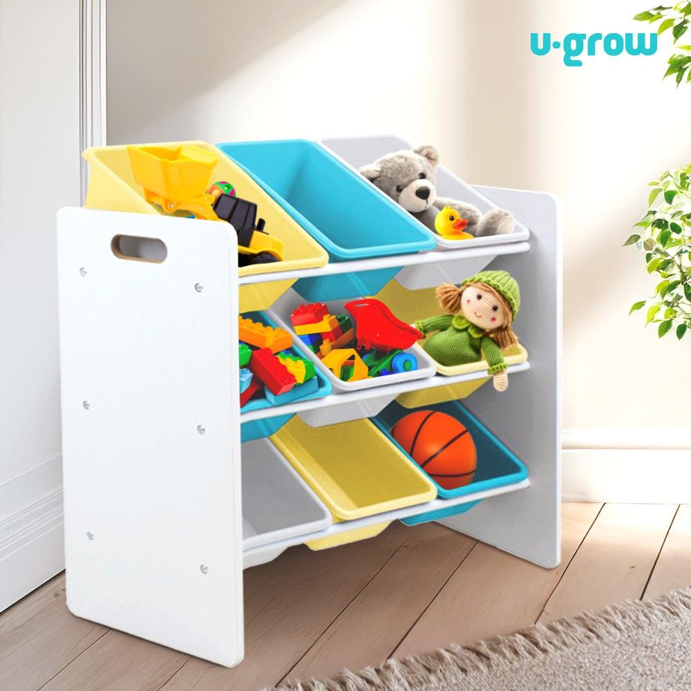 U-Grow Jucării Raft Depozitare Jucarii U-Grow UGRD115-BLYE | 9 Cosuri, Blue/Galben