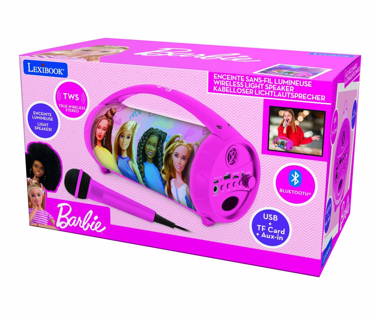 Lexibook Jucării Boxa Lexibook BTP585BBZ | Cu Microfon, Lumini LED, Barbie, Portabila