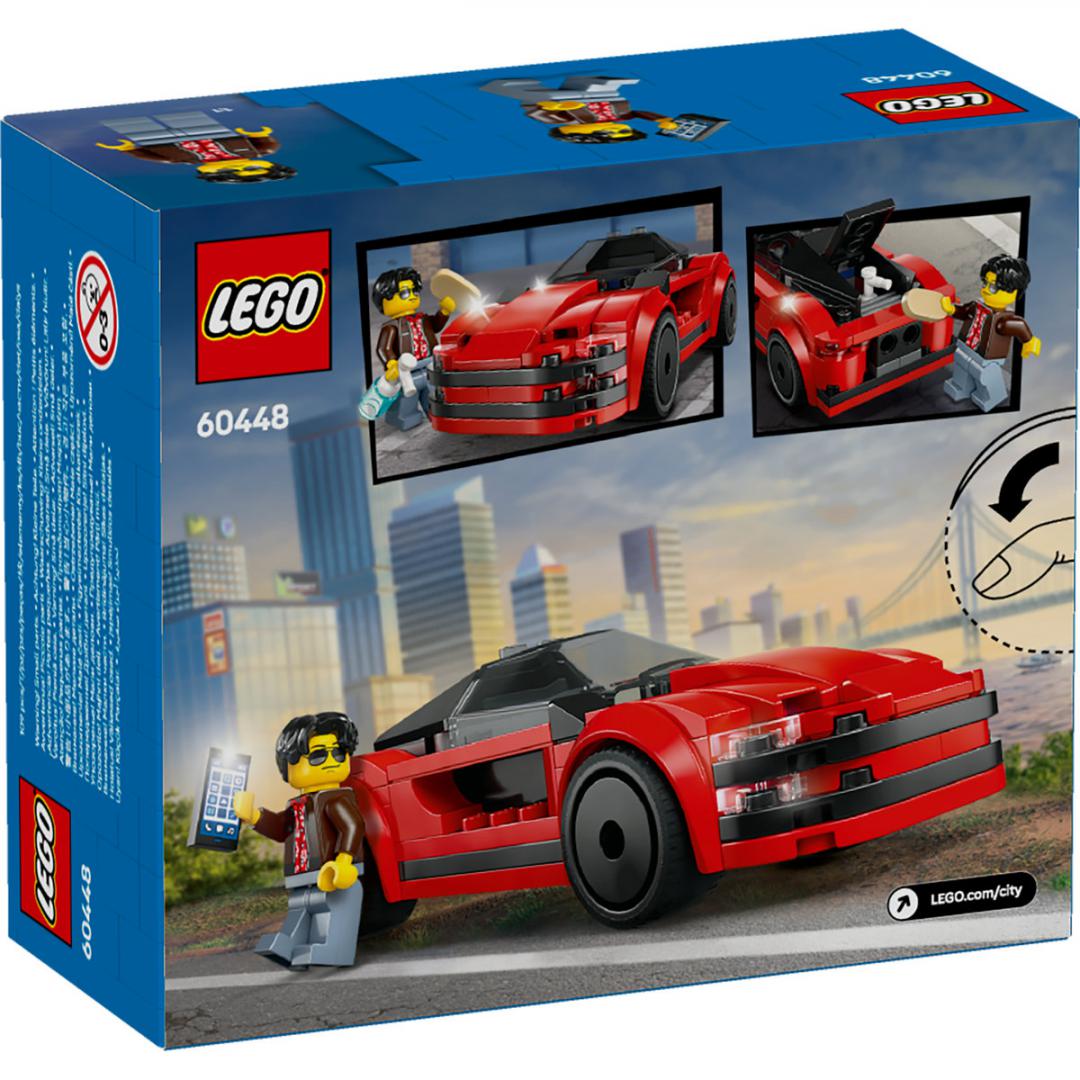 Lego Jucării Set Constructie LEGO 60448 | Masina Sport Rosie, City, Cadou