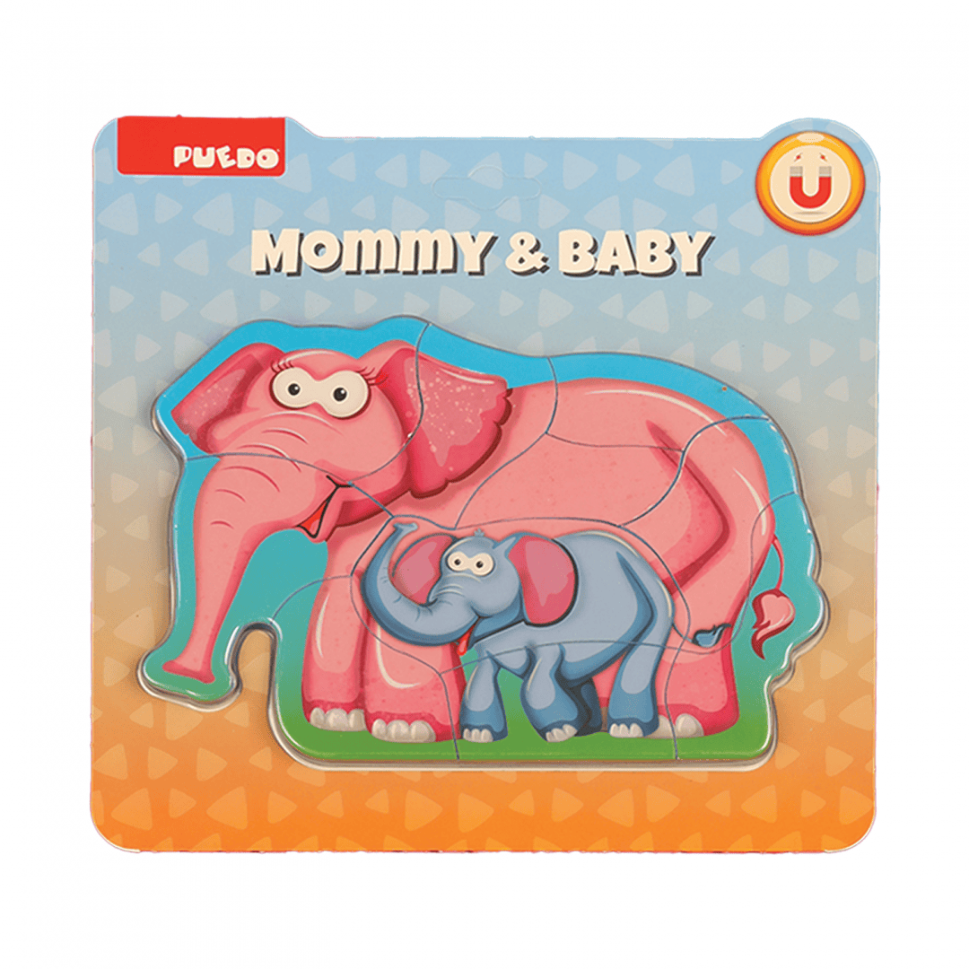 Puedo Toys Jucării Puzzle Puedo Toys PUEDOB22072 | Spuma EVA, Mama si Puiul Elefant, 8 Piese