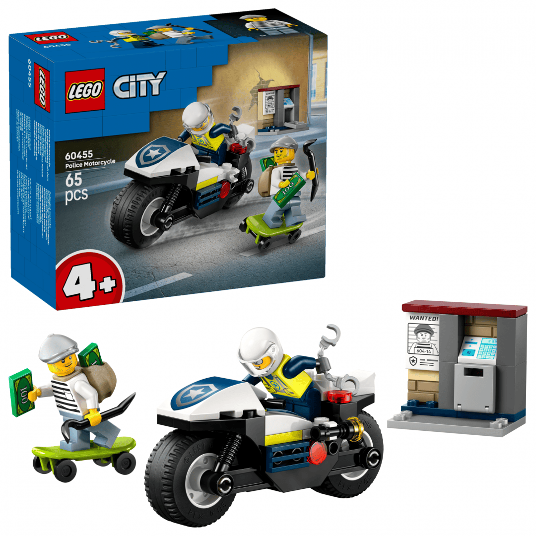 Lego Jucării Set Constructie LEGO City 60455 | Urmarire Motocicleta, Politie, Cadou
