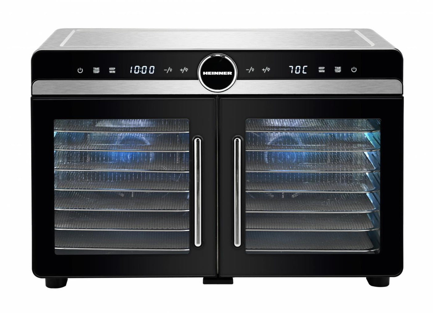 Heinner Deshidrator Deshidrator Heinner DualDry Elite HFD-KDDB1400BKSS | 1400W, 14 Tavi, Dublu Compartiment