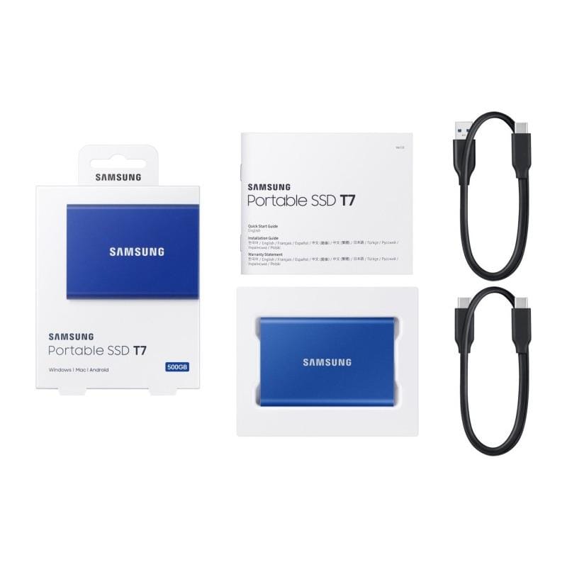 Samsung SSD Extern SSD Extern Samsung T7 MU-PC2T0H/WW | 2TB, USB 3.1, Blue