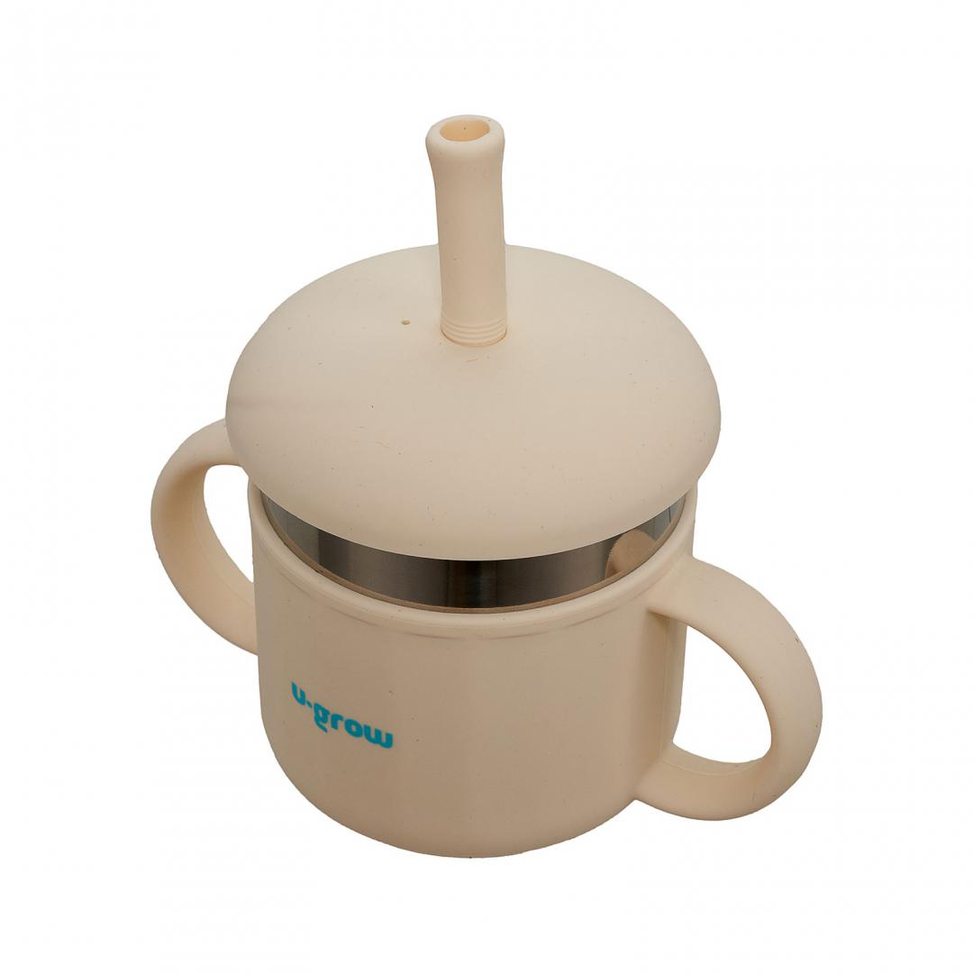 Cana din Silicon cu Pai și Interior din Inox, 220 Ml, U-grow