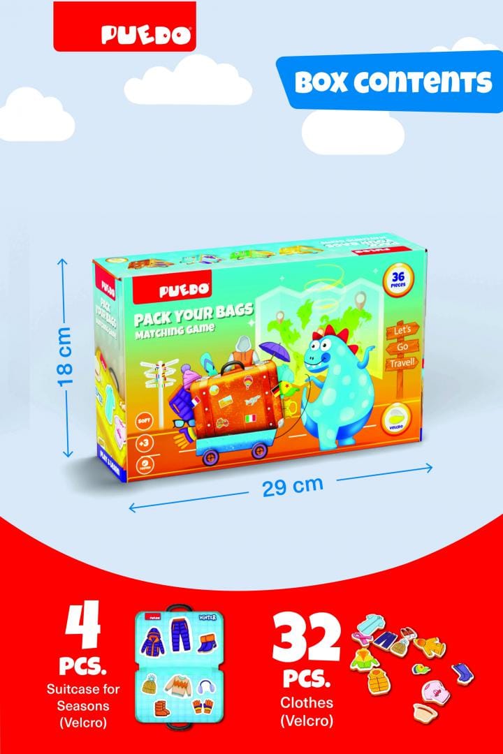 Puedo Toys Jucării Joc din Spuma EVA Puedo Toys PUEDOK1918 | Fa-ti Bagajul, Educativ, 3+