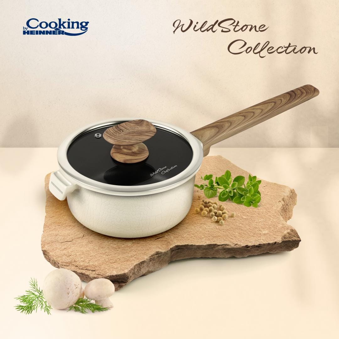 Heinner Caserola gatit Caserola Aluminiu Heinner HR-JLG-WC18 | 18x9cm, Cu Capac, Wild Stone
